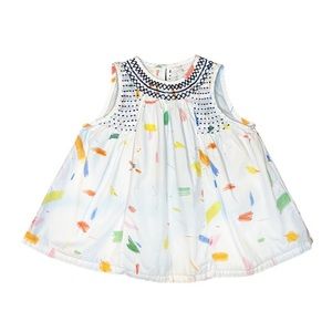 * EUC* Oso & Me Smocked Summer Dress Doodles, Size 12 Months (NO BLOOMERS)